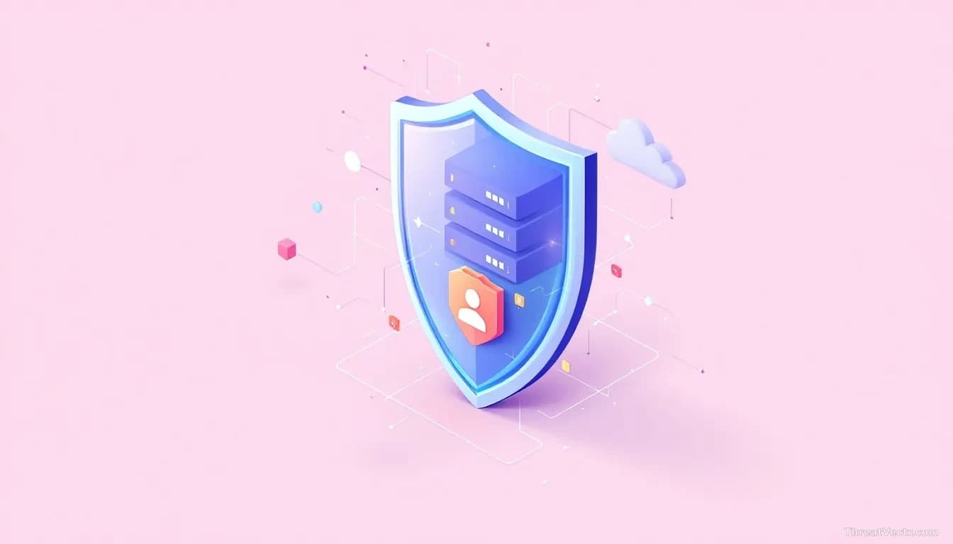 A digital shield protecting a SharePoint server