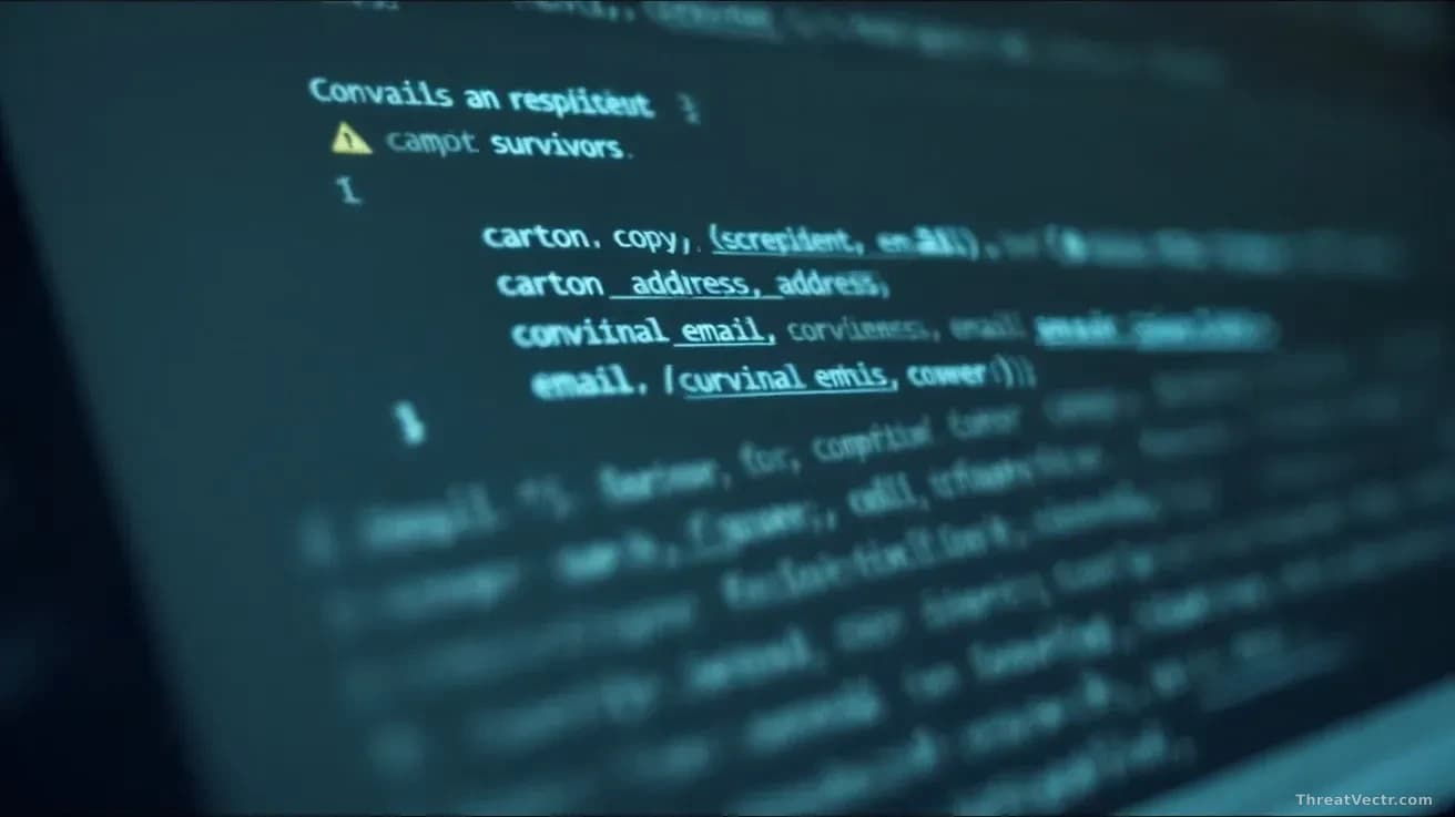 An email distribution interface showing hundreds of recipient addresses visible in a carbon-copy field, confidential email addresses of survivors exposed, secur