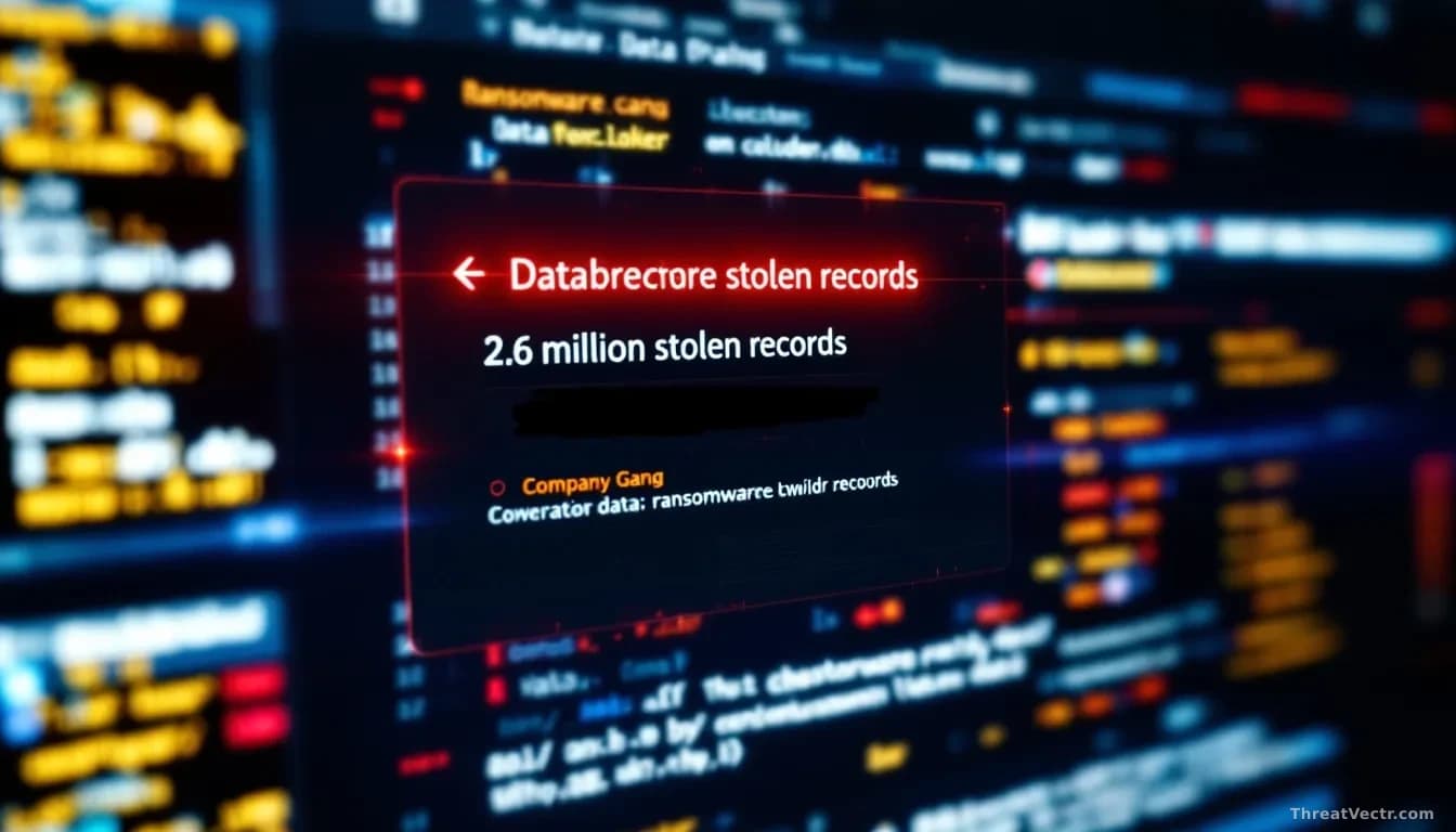A data breach notification screen displaying 2