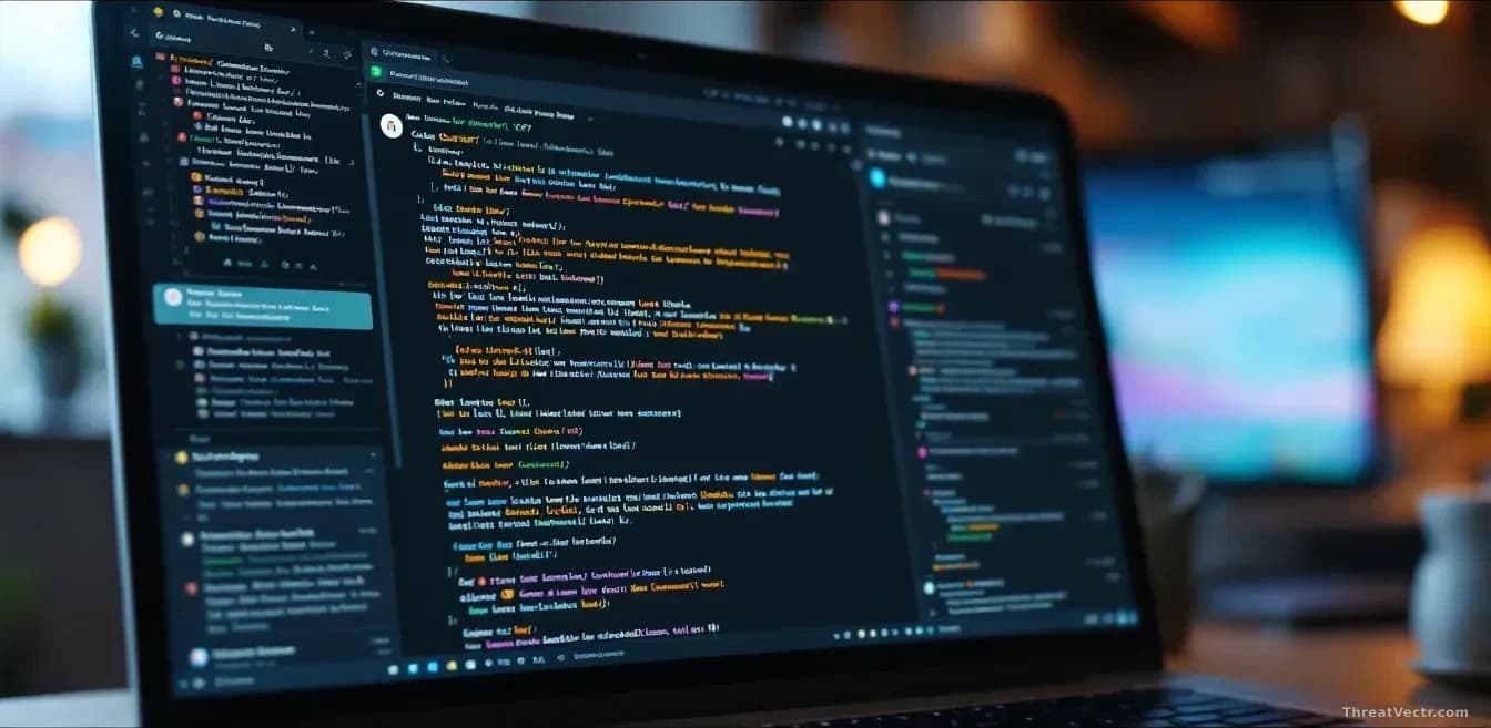 A computer screen showing ChatGPT interface with Gmail and Slack windows open in the background, document text highlighted, writing samples displayed, conveying