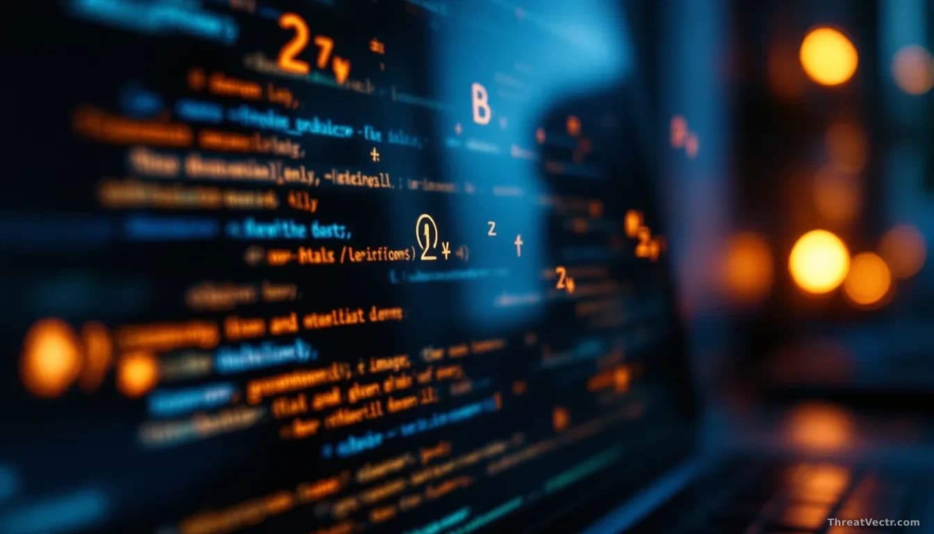Photoreal editorial shot of a glowing chat interface on a dark monitor, abstract hyperlink and image-tag glyphs floating above the text, faint fishhook silhouet