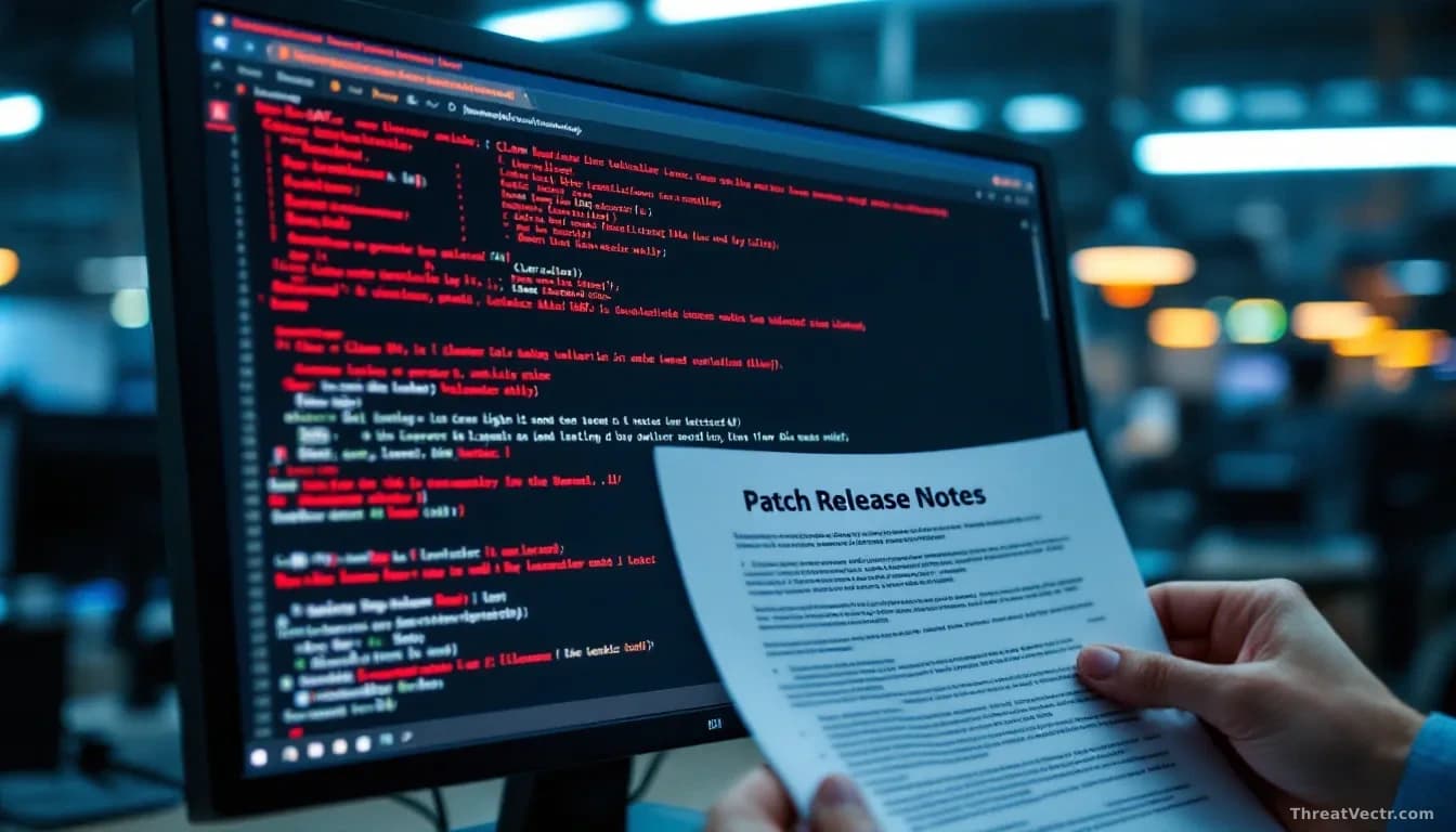 A Windows workstation screen in harsh office fluorescent lighting showing ClamAV antivirus engine interface with error logs and vulnerability alerts highlighted