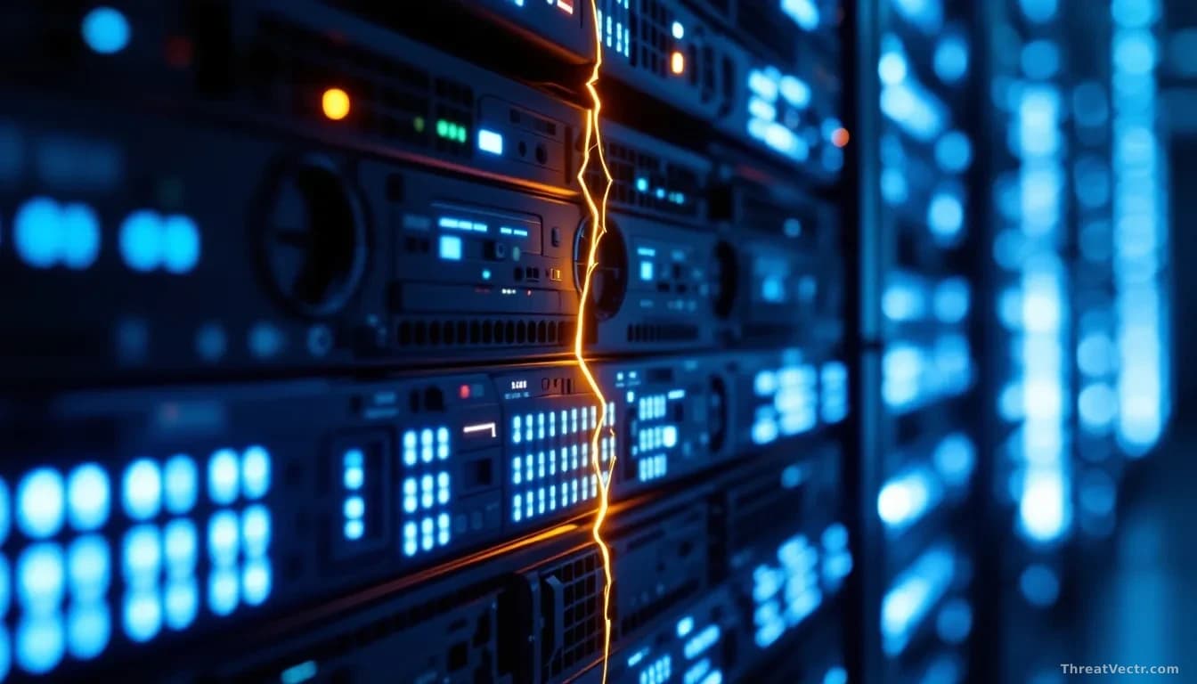 Illustration: a dense server rack interior